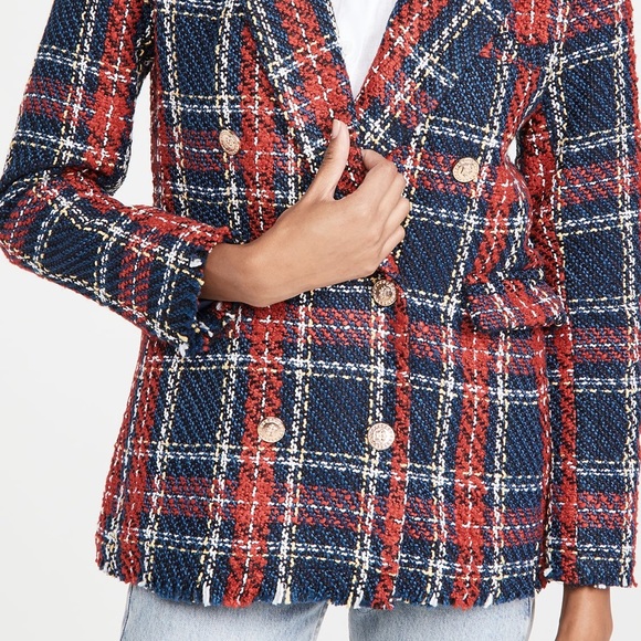 Blank NYC Double Breasted Prep School Plaid Blazer - Picture 6 of 15